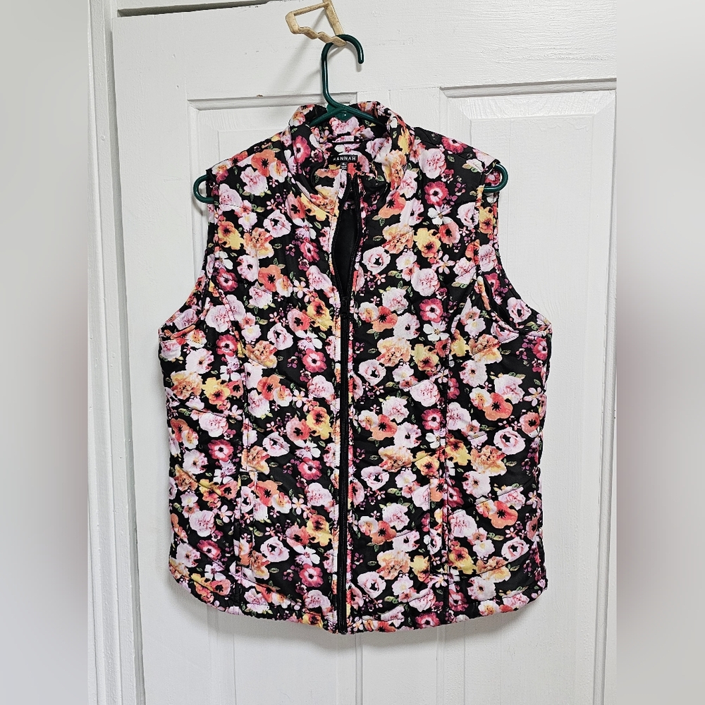 Hannah Black and Pink Floral Vest